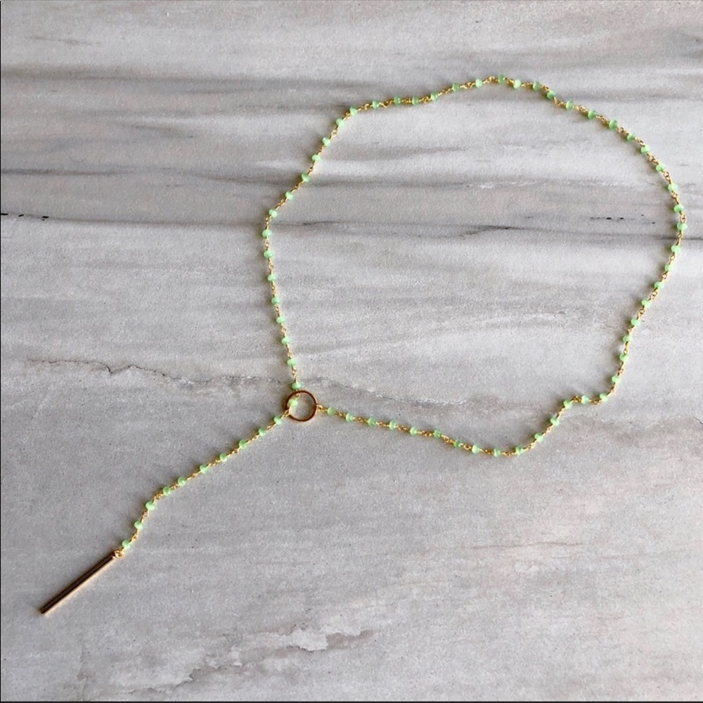 ❣️❣️Last One❣️❣️ Gold Rosary Prehnite Necklace - Picture 3 of 5